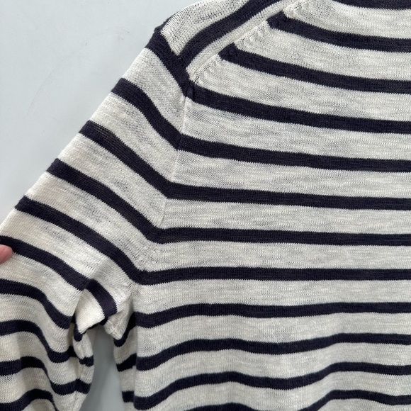 MADEWELL white-navy striped open lightweight staple wardrobe cardigan. NWT XS - Picture 7 of 10